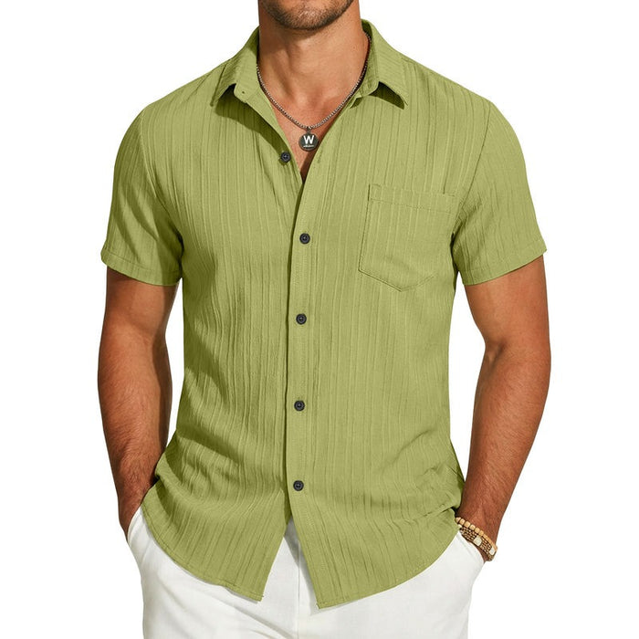 Mens Short-Sleeve Button-Down Shirt With Pocket
