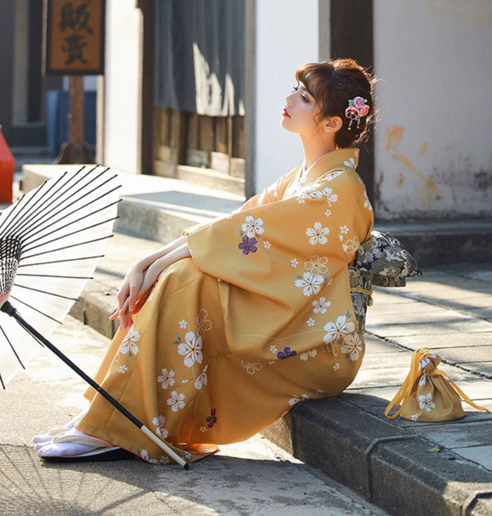 Elegant Young Ladys Japanese-style Kimono Formal Wear Womens Modernized Kimono And Yukata