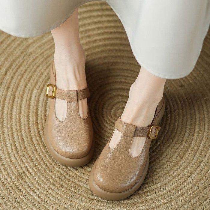 Springautumn Non-slip Leather Shoes Comfortable Mary Jane Shoes