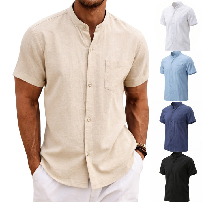 Henry Tie Pocket Casual Shirt For Men