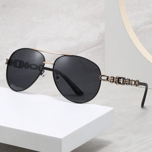New Polarized Two-tone Plated Fashionable Hollow Out UV Protective Sunglasses