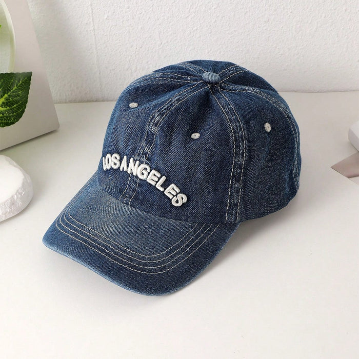 Men's And Women's Three-dimensional Letter Embroidery Design Retro Distressed Texture Baseball Cap For Daily Commuting, Street Outings, Trendy Hat