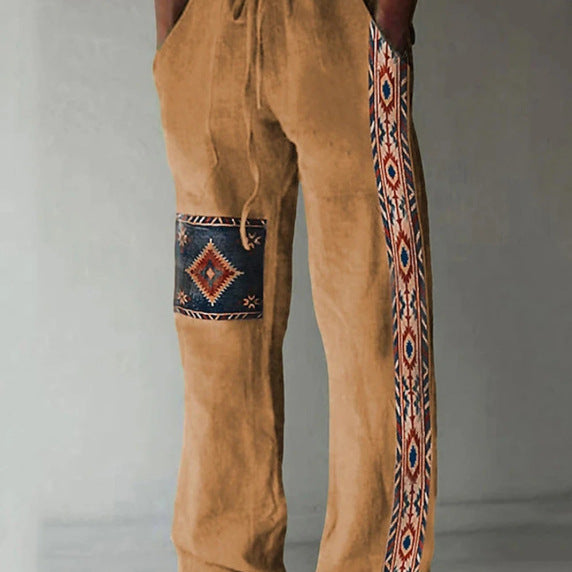 Mens Casual Beach Pants With Digital Print
