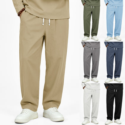 Mens Linen Straight-leg Wide-leg Pants