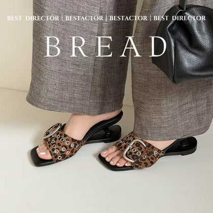 Women's Handcrafted Horsehair Buckle Slide Sandals, Square Toe Sculptural Heel Mules With Pigskin Lining & Sheepskin Insole