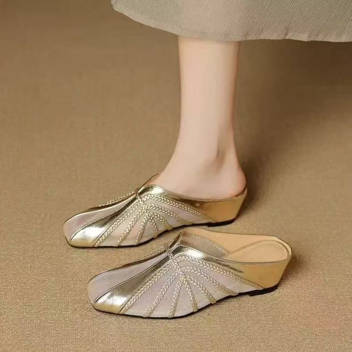 Fashionable Breathable Closed-toe Half-slipper For Women