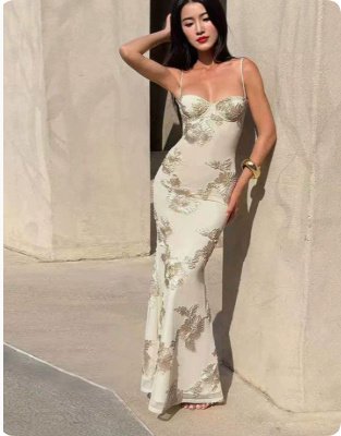 Strapless Backless Dress Long Sheath Skirt