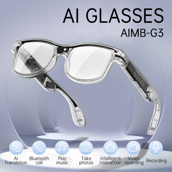8MP AI Smart Glasses Bluetooth Sunglasses For Music Calling Translation G3