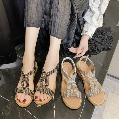 Womens Casual Summer Sandals With Elastic Straps