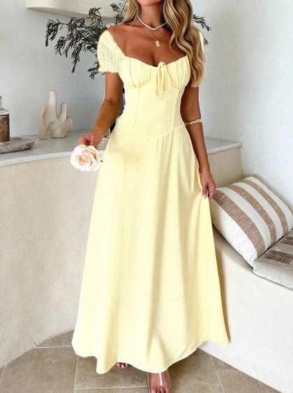 Womens Solid Color Fashionable Bandage Style Loose Dress