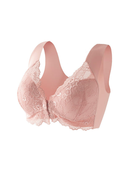 Front-fastening Fixed-cup Lace Camisole Bra