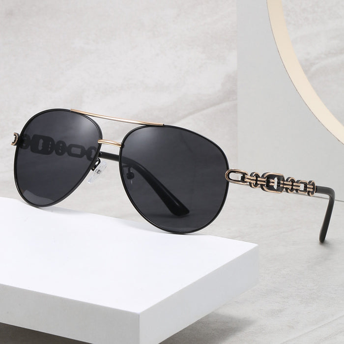 New Polarized Two-tone Plated Fashionable Hollow Out UV Protective Sunglasses