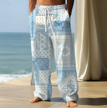 Mens Casual Pants With Digital Print European And American Style