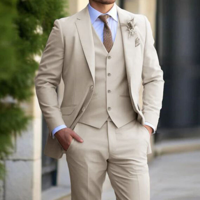 New Mens Three-piece Business-casual Suit
