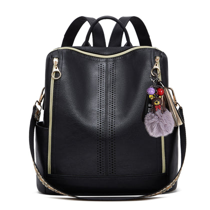 Springsummer Korean-style Casual Soft-leather Womens Backpack