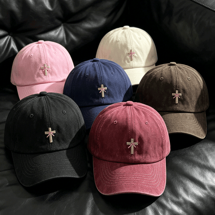 Religious Christian Cross Bow Embroidery Vintage Casual Unisex Baseball Dad Hat