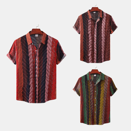 African Ethnic-Style Casual Short-Sleeve Printed Shirt