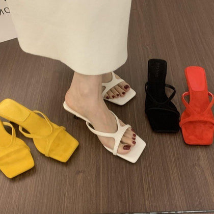 Womens French-style High-heeled Casual Sandals